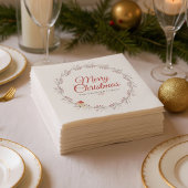 Holiday Berry Branch Merry Christmas Custom Serviette
