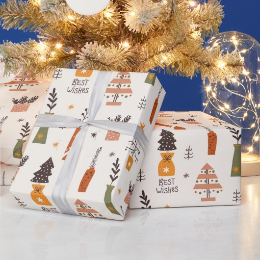 Holiday Best Wish Wrapping Paper, Weihnachtsbaum Geschenkpapier (Feiertage)