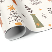 Holiday Best Wish Wrapping Paper, Weihnachtsbaum Geschenkpapier (Rolleneckpunkt)