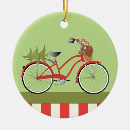 Holiday Bicycle Keramikornament (Vorne)