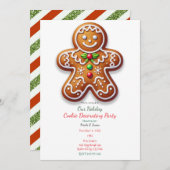 Holiday Big Gingerbrot Cookie Dekorieren Party Einladung (Vorne/Hinten)