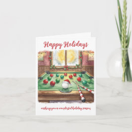 Holiday Billiard player Christmas Cards Feiertagskarte