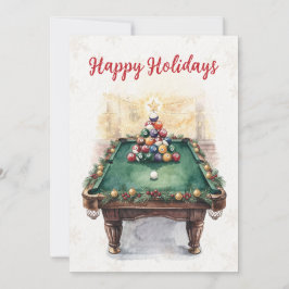 Holiday Billiard player Christmas Cards Feiertagskarte