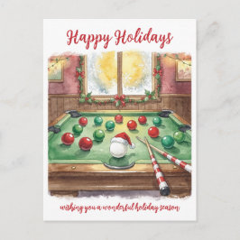 Holiday Billiard player Christmas Cards Feiertagspostkarte