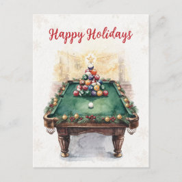 Holiday Billiard player Christmas Cards Feiertagspostkarte