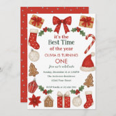 Holiday Birthday Invitation | Winter Celebration Einladung (Vorne/Hinten)