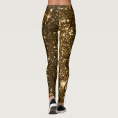 Holiday Black and Gold Imitate Glitzer Weihnachten Leggings (Rückseite)