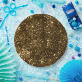 Holiday Black and Gold Imitate Glitzer Weihnachten Pappteller (Party)