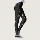 Holiday Black and Gold Imitate Metal Weihnachtssta Leggings (Rechts)