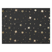 Holiday Black and Gold Imitate Metal Weihnachtssta Tischdecke (Vorderseite (Horizontal))