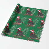 Holiday Black Lab Xmas Tree Schlitten Geschenkpapier (Ungerollt)