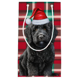 Holiday Black Labradoodle Dog Spaß Kariert Weihnac Kleine Geschenktüte