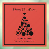 Holiday Black on Red Christmas Tree Business Fensteraufkleber (Blatt 3)