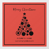 Holiday Black on Red Christmas Tree Business Fensteraufkleber (Blatt)