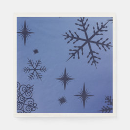 Holiday Black Snowflake Serviette