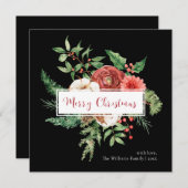 Holiday Black Watercolor Botanische Frohe Weihnach (Vorne/Hinten)