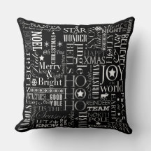 Holiday Blackboard Cotton Throw Kissen 20" x 20"