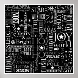 Holiday Blackboard Style Poster 16 x 16Paper Matte