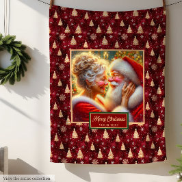 Holiday Blanket Gemütlich Burgund Gold Weihnachten Fleecedecke