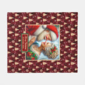 Holiday Blanket Mr & Mrs Claus Weihnachtsgeschenk Fleecedecke (Vorderseite (Horizontal))