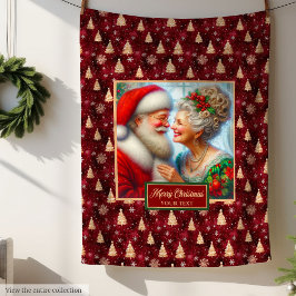 Holiday Blanket Mr & Mrs Claus Weihnachtsgeschenk Fleecedecke