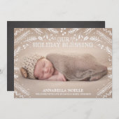 Holiday Blessing Foliage | Geburtsankündigung Feiertagskarte (Vorne/Hinten)