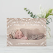 Holiday Blessing Foliage | Geburtsankündigung Feiertagskarte (Stehend Vorderseite)