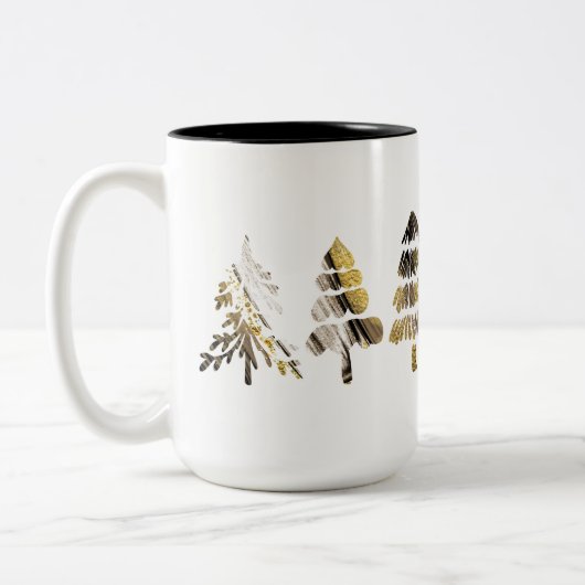 Holiday Blessing | Lila Foto aus Gold und Schwarze Zweifarbige Tasse (Links)