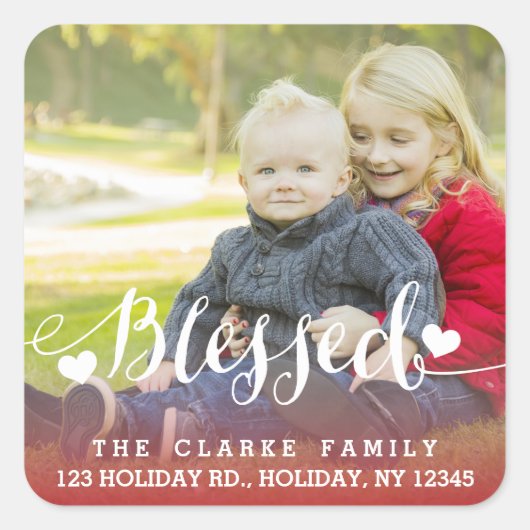 Holiday Blessings | Foto Address Stickers (Vorderseite)