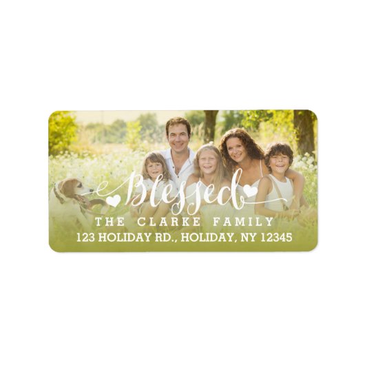Holiday Blessings | Holiday Foto Address Label Adressaufkleber (Vorne)