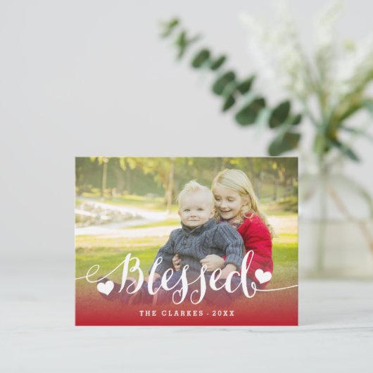 Holiday Blessings | Holiday Foto Postkarte (Stehend Vorderseite)