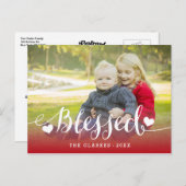 Holiday Blessings | Holiday Foto Postkarte (Vorne/Hinten)