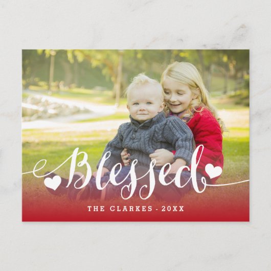 Holiday Blessings | Holiday Foto Postkarte (Vorderseite)