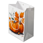 Holiday Blessings Pumpkins Gift Bags Mittlere Geschenktüte (Vorderseite Schrägansicht)