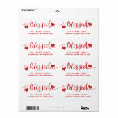 Holiday Blessings Red White | Adressenaufkleber (Vorne)