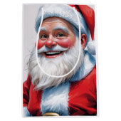Holiday Blessings Santa Christmas Gift Bags Mittlere Geschenktüte (Vorderseite)