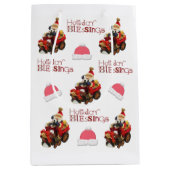Holiday Blessings VintageWeihnachtsgeschenktaschen Mittlere Geschenktüte (Vorderseite)