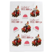 Holiday Blessings VintageWeihnachtsgeschenktaschen Mittlere Geschenktüte (Rückseite)