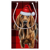 Holiday Bloodhound und festliche Karierte Weihnach Kleine Geschenktüte (Rückseite)