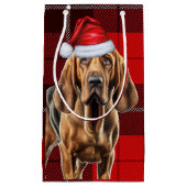 Holiday Bloodhound und festliche Karierte Weihnach Kleine Geschenktüte (Vorderseite)