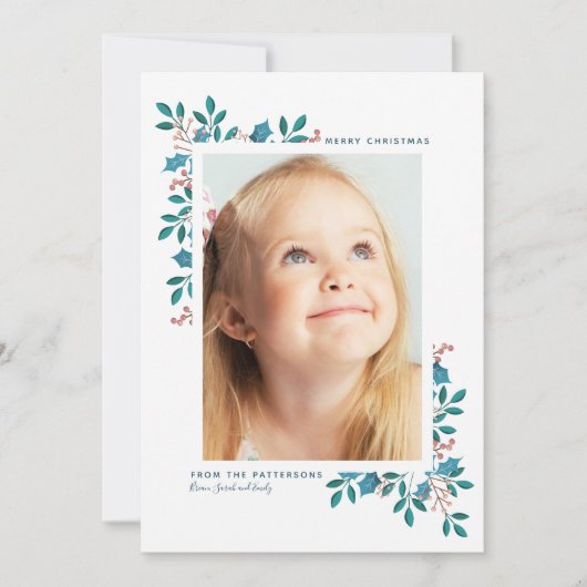 Holiday Bloom Frohe Weihnachten | Blaugrün (Vorderseite)