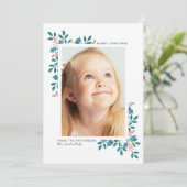 Holiday Bloom Frohe Weihnachten | Blaugrün (Stehend Vorderseite)