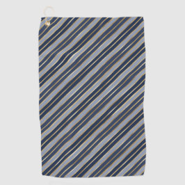 Holiday Blue and Gold Footing Christmas Streifen Golfhandtuch