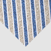 HOLIDAY BLUE & GOLD GLITTER LOOK STRIPES SEIDENPAPIER (Ausschnitt)