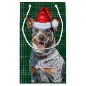 Holiday Blue Heele Festlicher Urlaub Karierte Weih Kleine Geschenktüte (Rückseite)