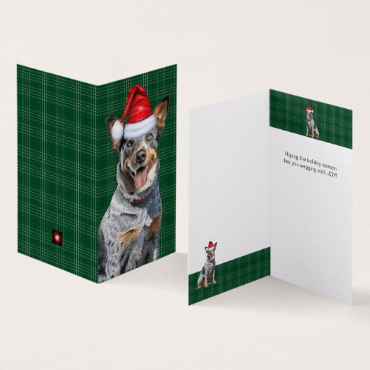 Holiday Blue Heeler Dog Green Karierte Weihnachten (Innenseite und Außenseite)