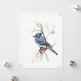 Holiday Blue Jay Art Feiertagskarte