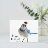 Holiday Blue Jay Feiertagspostkarte (Stehend Vorderseite)