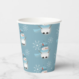 Holiday Blue Paper Cups mit Niedlichem Snowman-Mus Pappbecher