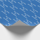 Holiday Blue Personalisiert Name Script Calligraph Geschenkpapier (Ecke)